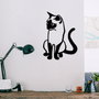 Wallity Cat 2 Metal Decor Negro